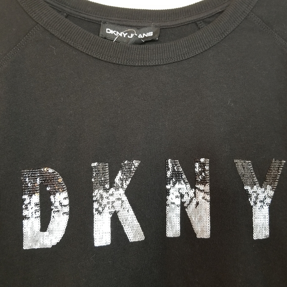 DKNY Sequined Crew Sweatshirt Black (LAST ONE)BNWT - Picture 4 of 8